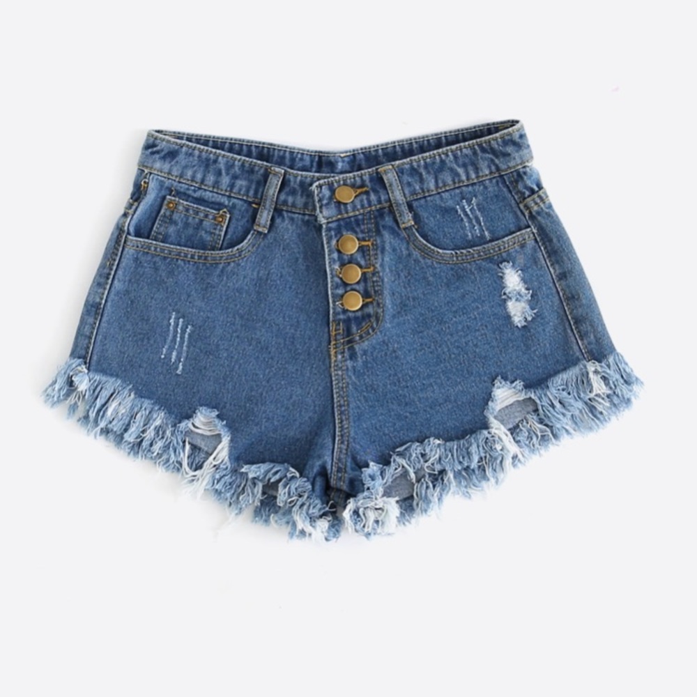 high wasted denim shorts